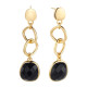 PENDIENTES  THE NEW BLACK, PLATA ONIX DORADO